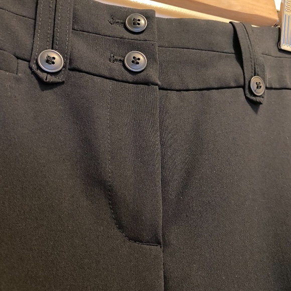 Optimum Structured Pleat Capri Dress Pant Black 4 - Picture 3 of 8